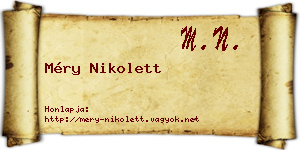 Méry Nikolett névjegykártya